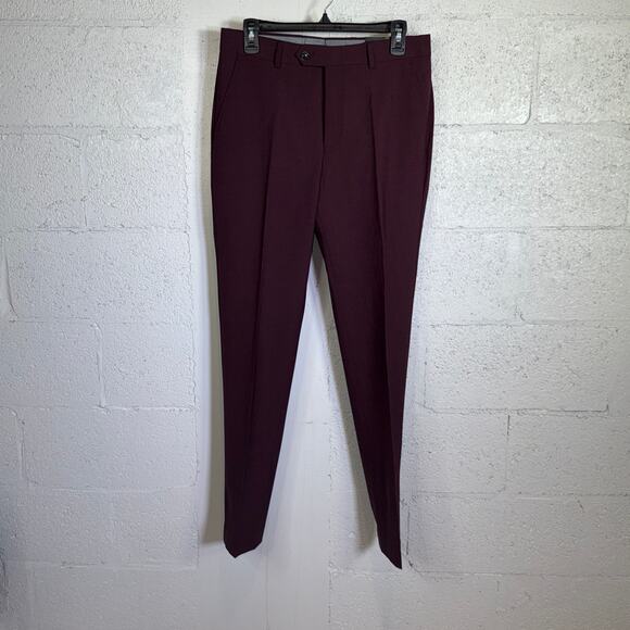 Bar III Men S Slim-Fit Wool Blend Stretch Dress Pants Berry Red 30x32 $175 - Picture 7 of 9